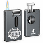 3-in-1 Lighter — Dual Flame + V-Cut + Punch