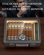 Glass-Top Desktop Humidor — 25 Count (B)
