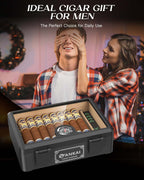 Glass-Top Desktop Humidor — 25 Count (B)
