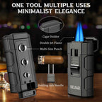 4-in-1 Lighter — Dual Flame + Punch