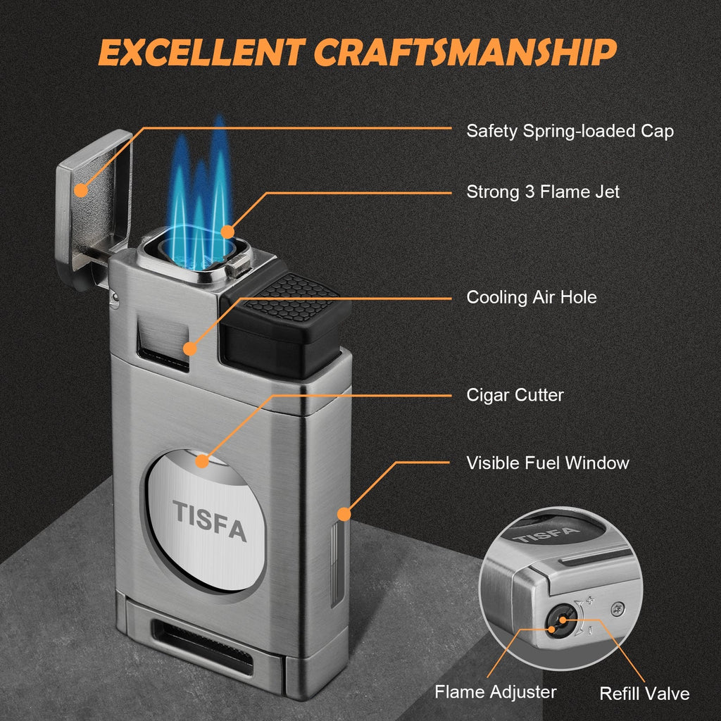 Jet Lighter — Triple Flame + Cutter