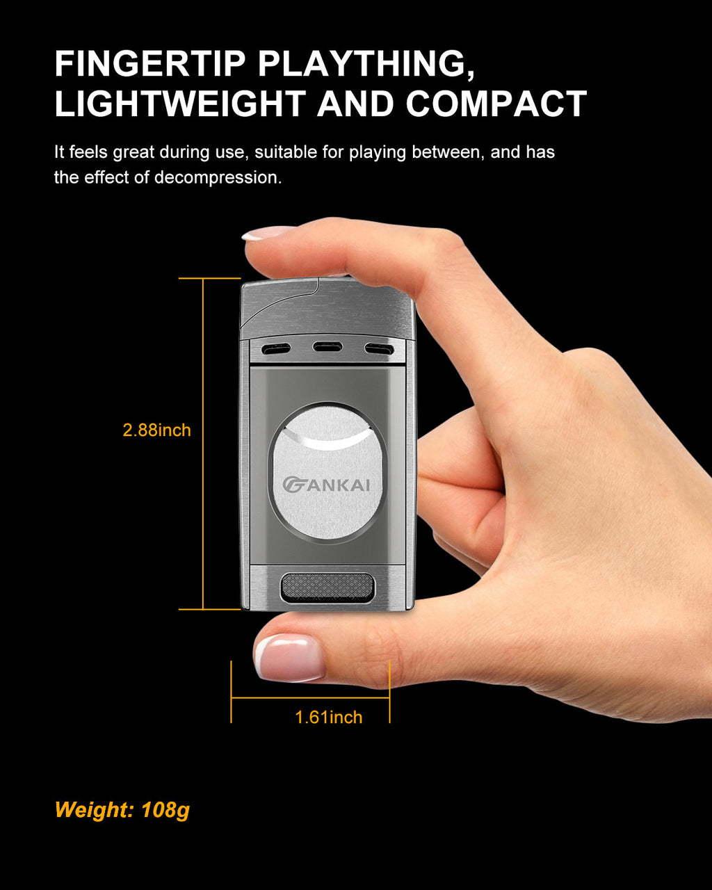 2-in-1 Lighter — Double Flame + Cutter