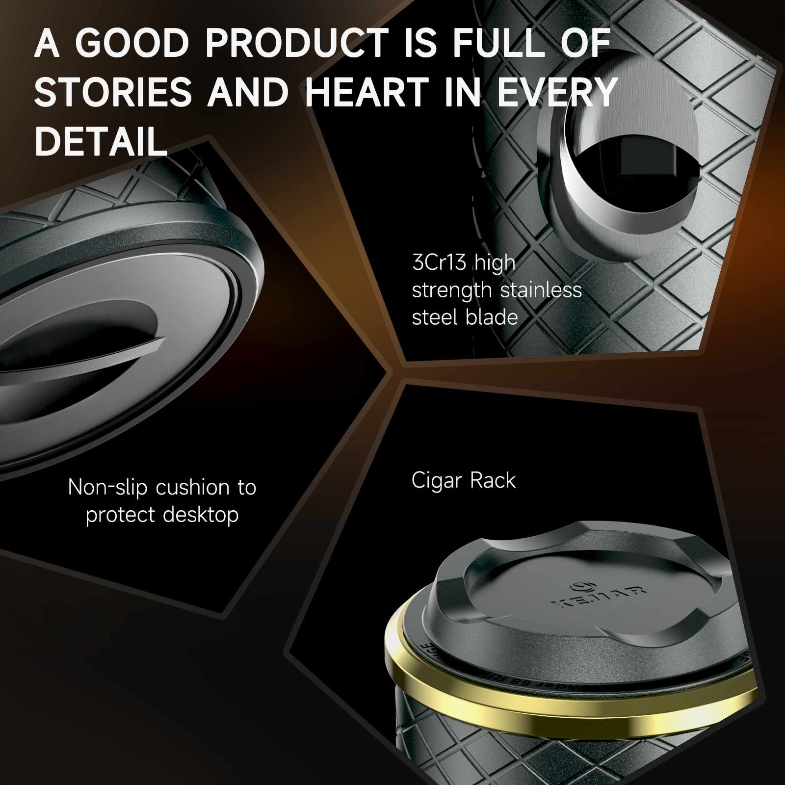 4-in-1 Desktop Cutter — Stainless Steel (B)