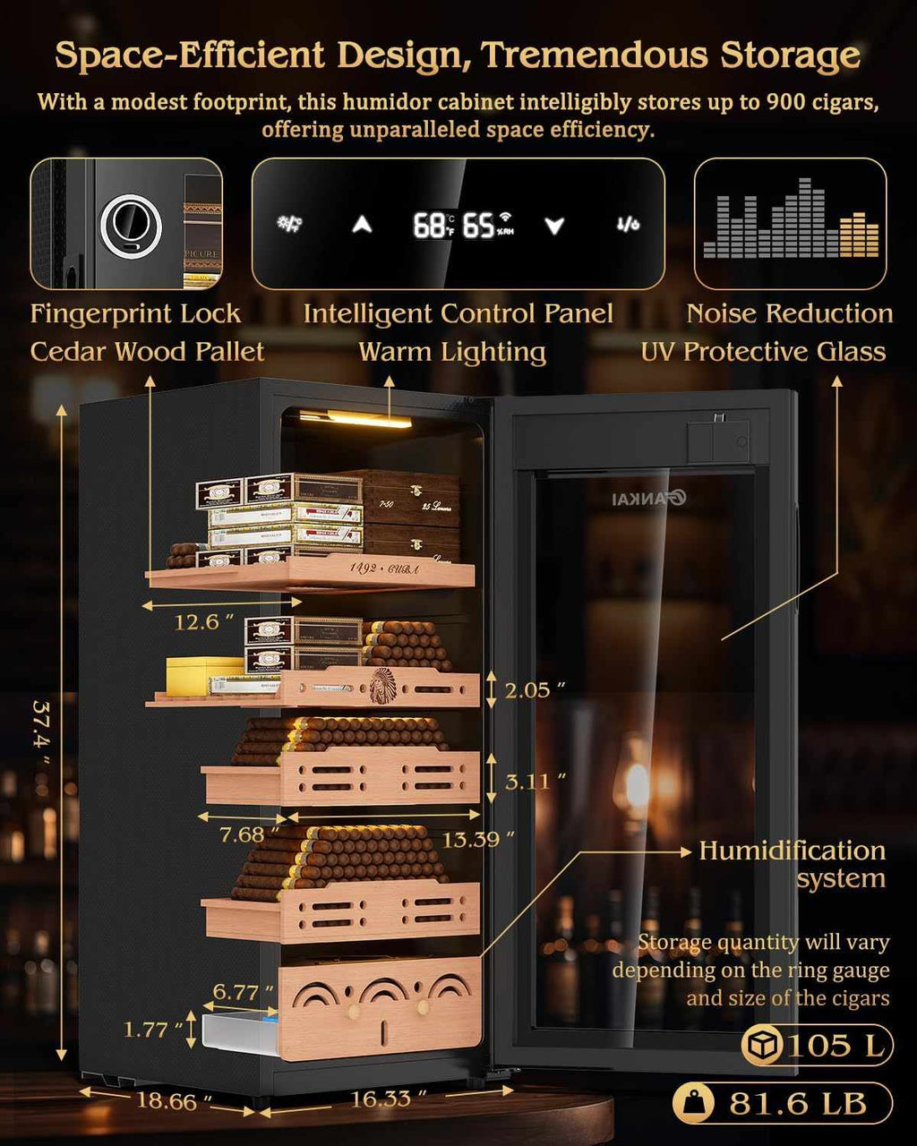 Electric Humidor Cabinet — 900 Count