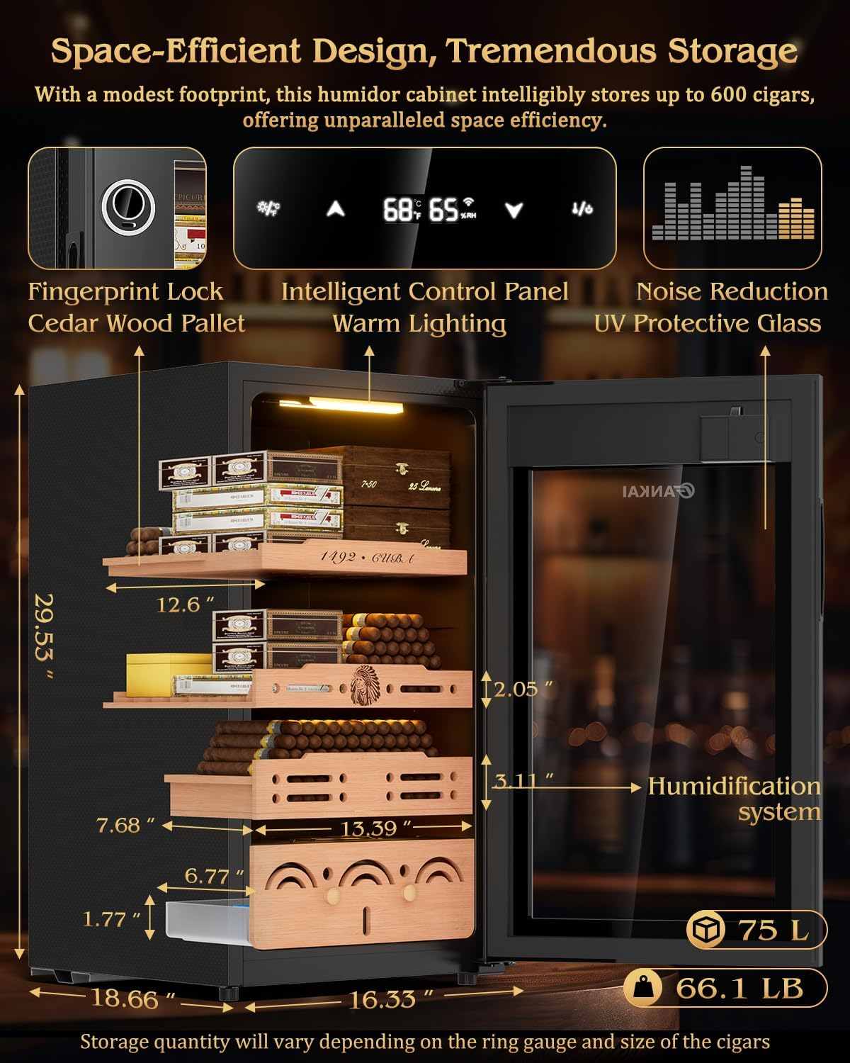 Electric Humidor Cabinet — 600 Count