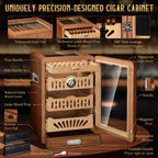 Glass-Top Humidor Cabinet — 150 Count