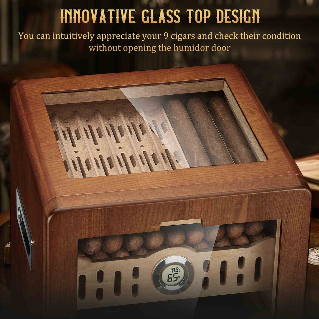 Glass-Top Desktop Humidor — 150 Count