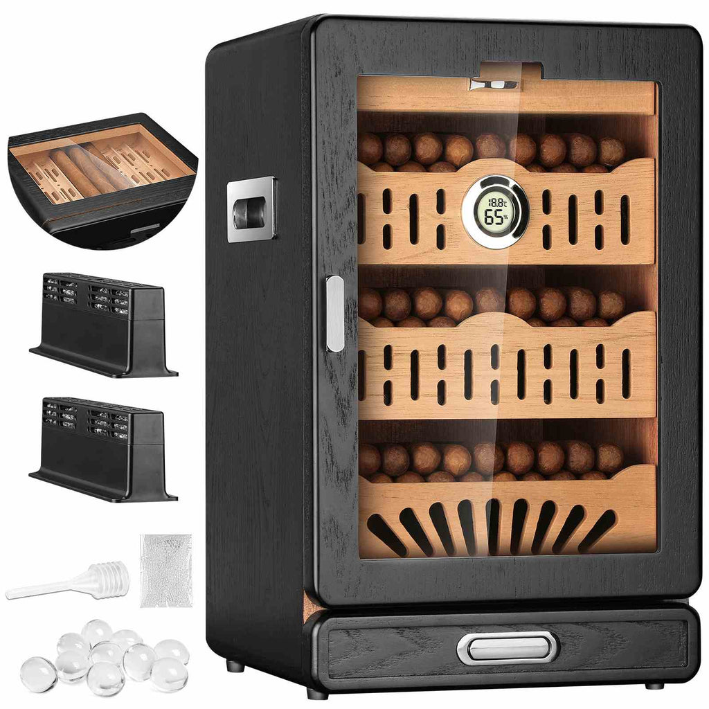 Glass-Top Desktop Humidor — 150 Count