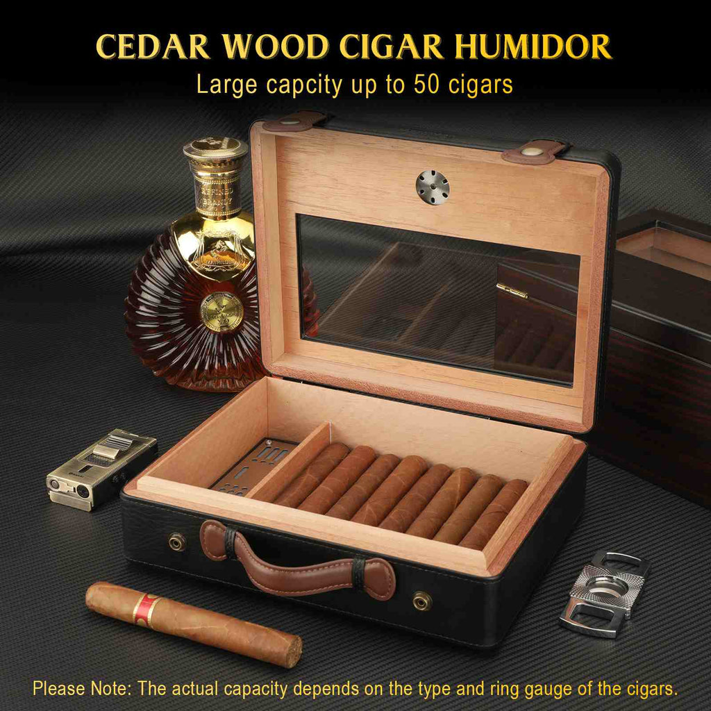 Leather Travel Humidor — 50 Count
