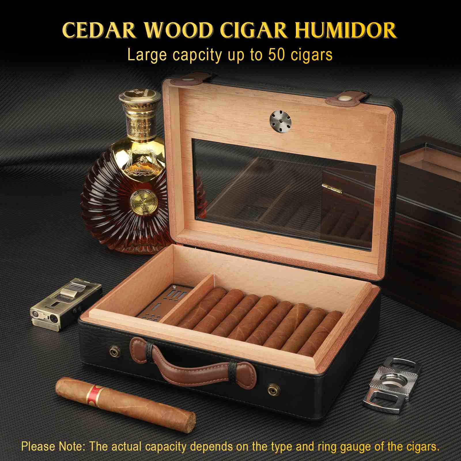 Leather Travel Humidor — 50 Count
