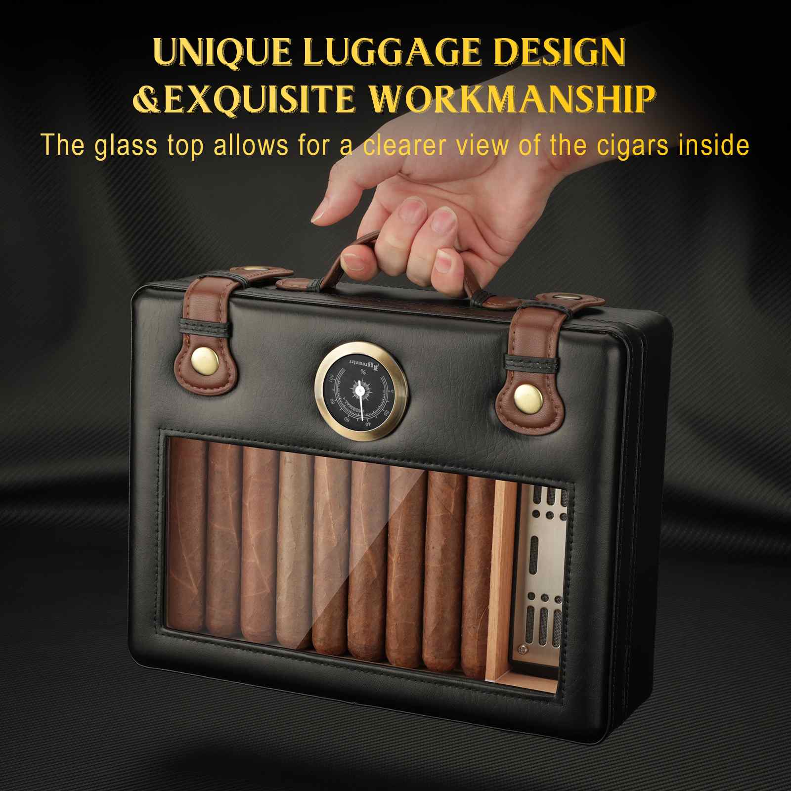 Leather Travel Humidor — 50 Count