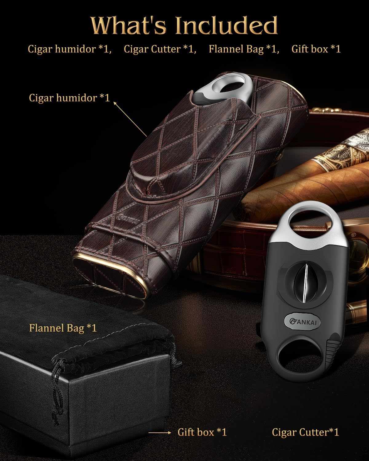 Cigar Travel Case — 2-4 Cigars