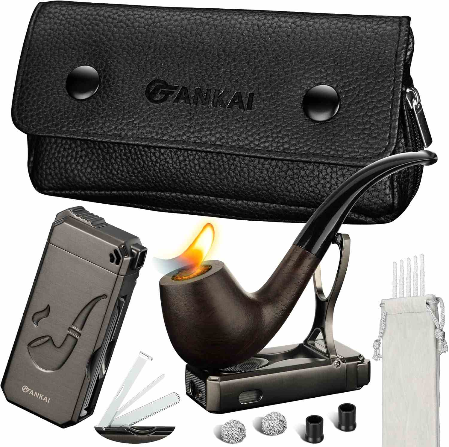 5-in-1 Pipe Lighter + Handmade Pipe Set