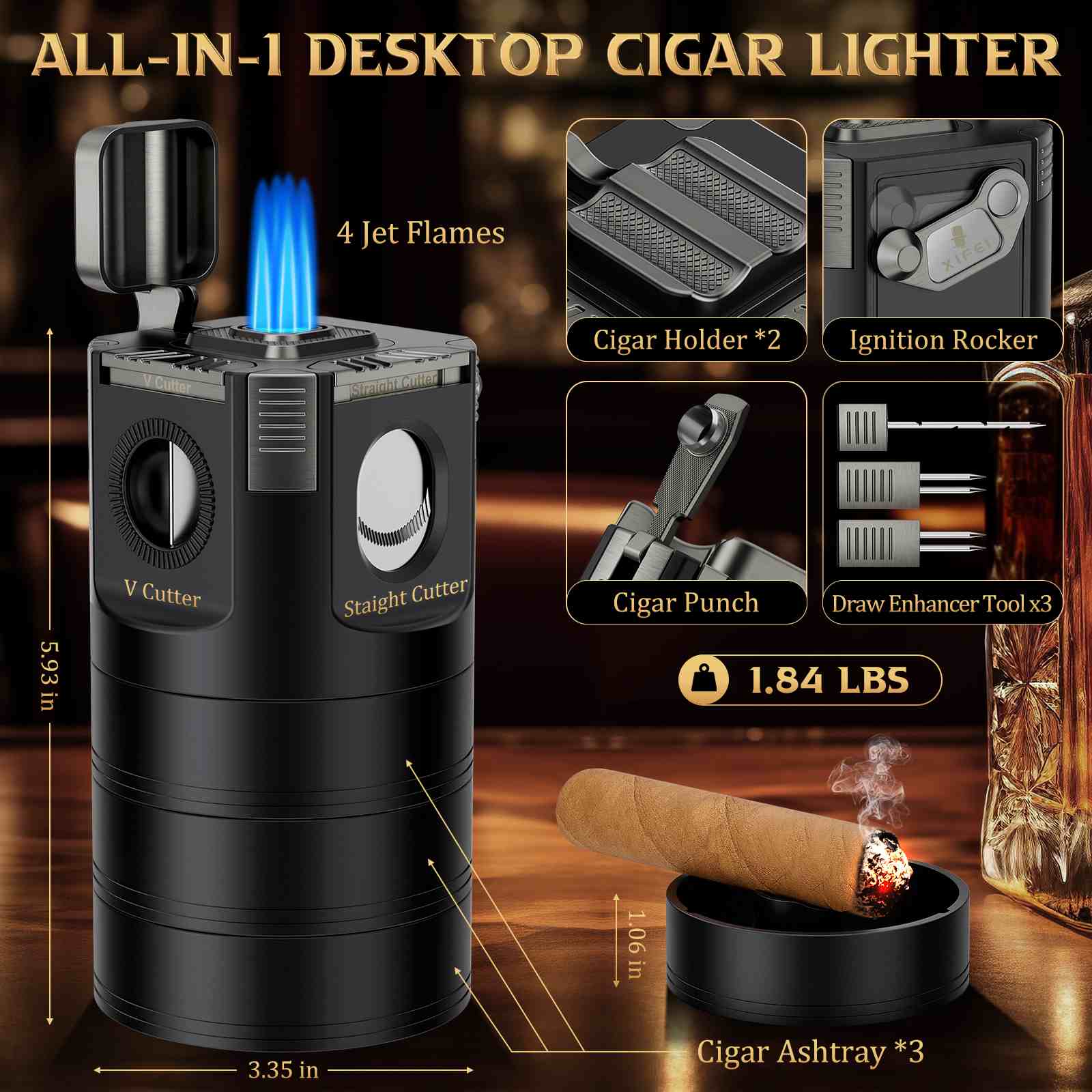 Desktop Cigar Station — 8-in-1