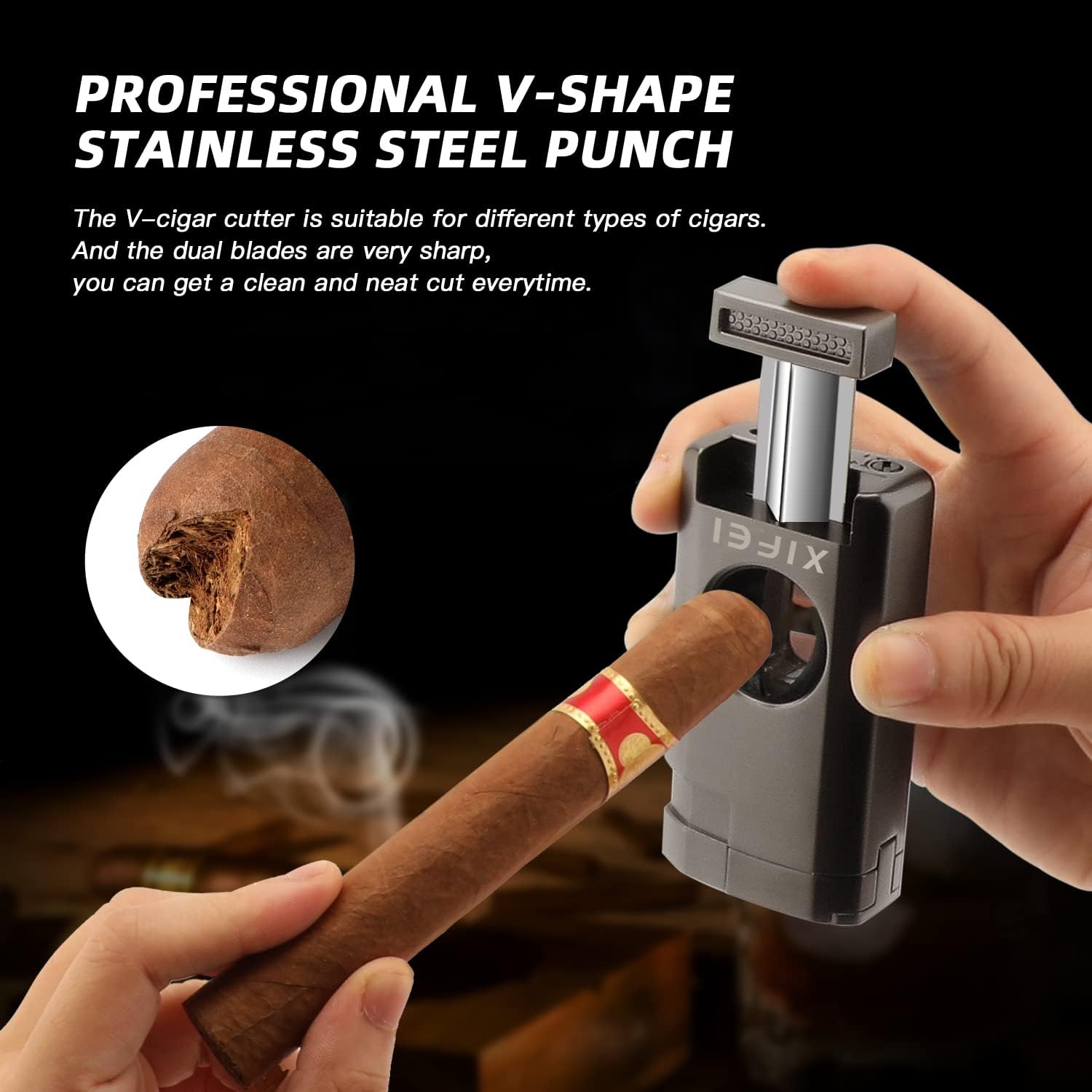 Jet Lighter — Triple Flame + V-Cut
