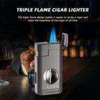 Jet Lighter — Triple Flame + V-Cut
