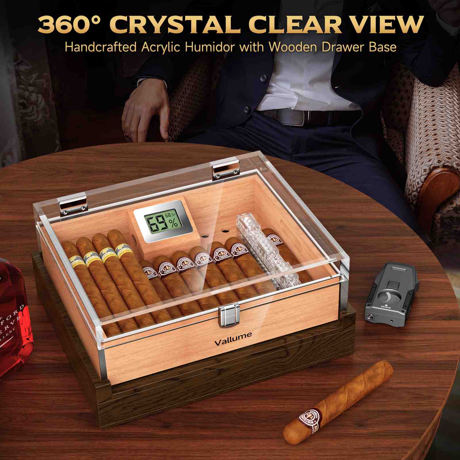 Acrylic Desktop Humidor — 45 Count