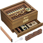 Glass-Top Desktop Humidor — 35 Count