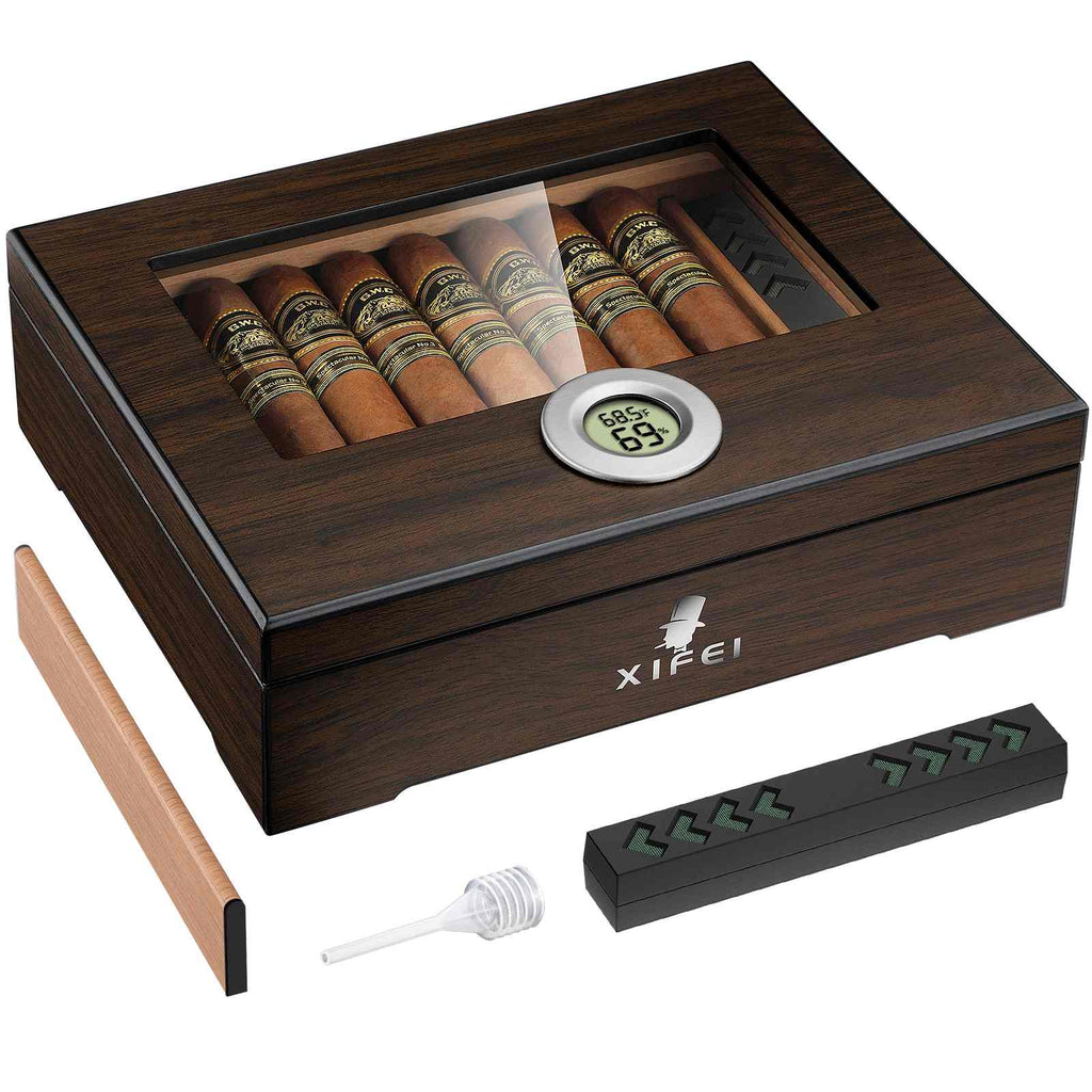 Glass-Top Desktop Humidor — 25 Count (C)