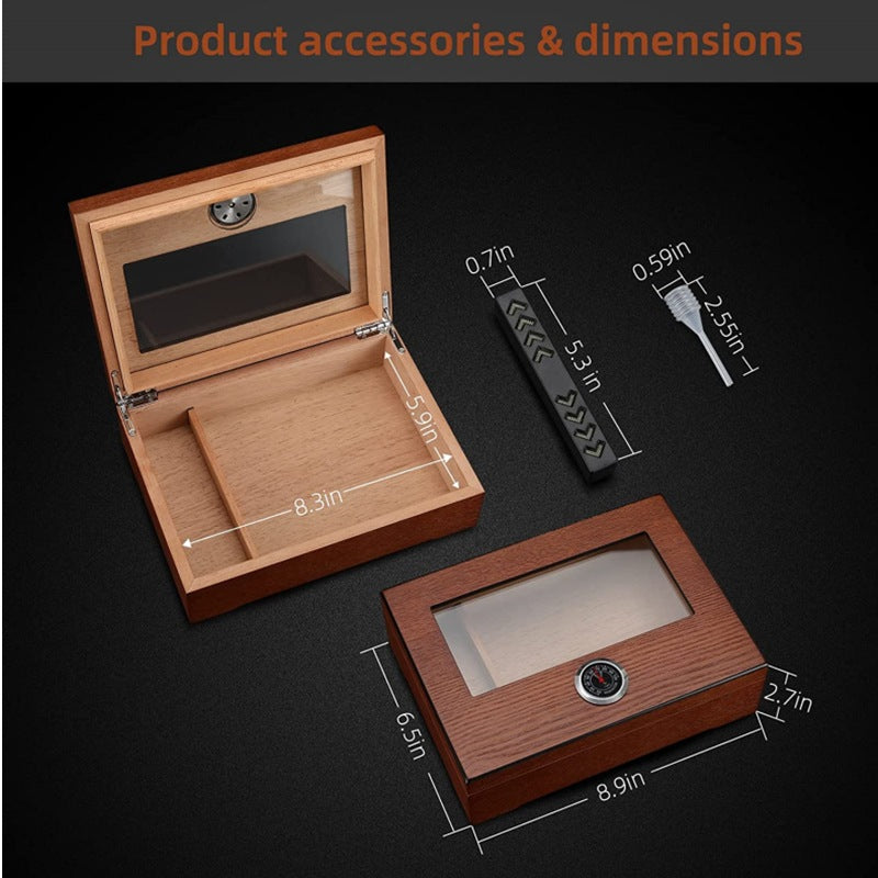 Glass-Top Desktop Humidor — 25 Count