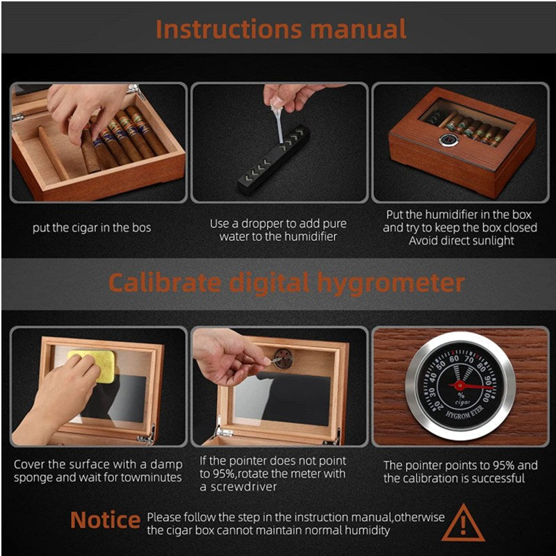 Glass-Top Desktop Humidor — 25 Count