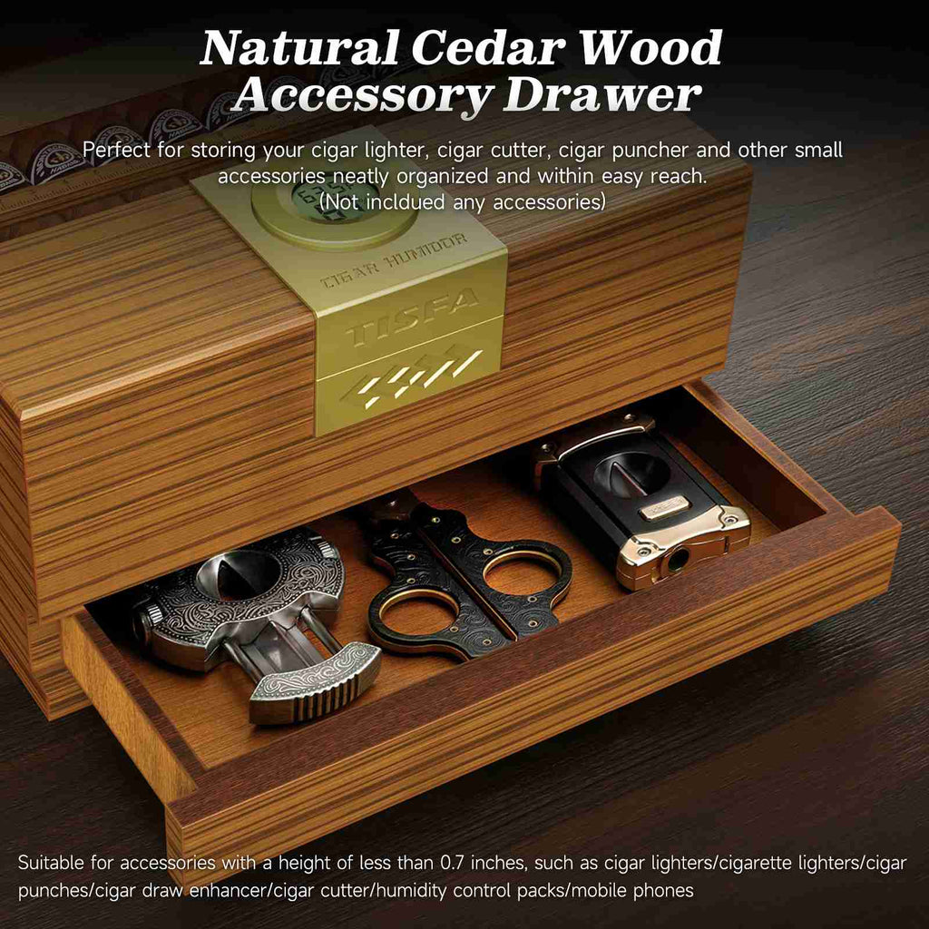 Glass-Top Desktop Humidor — 30 Count (B)