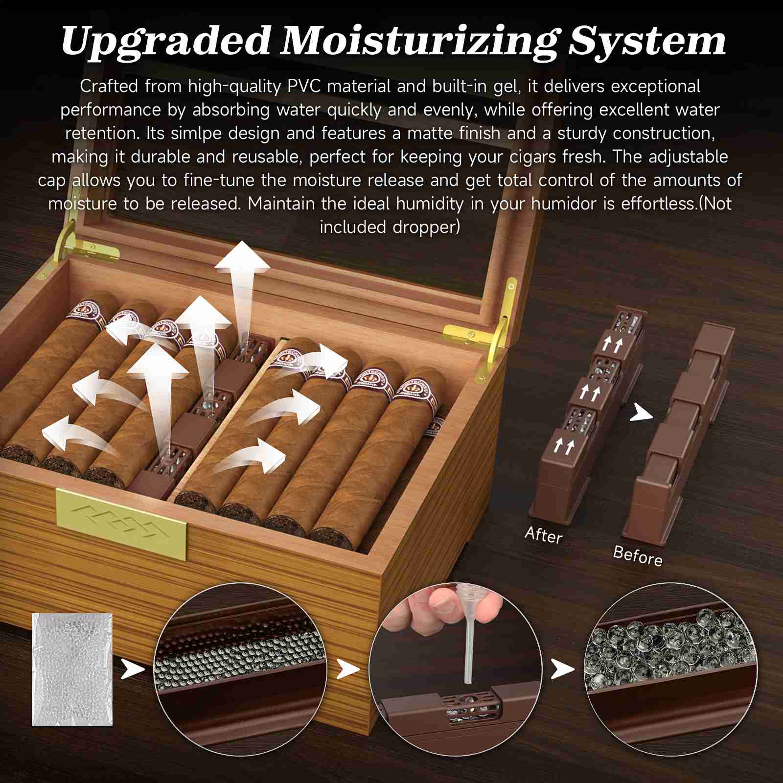 Glass-Top Desktop Humidor — 30 Count (B)