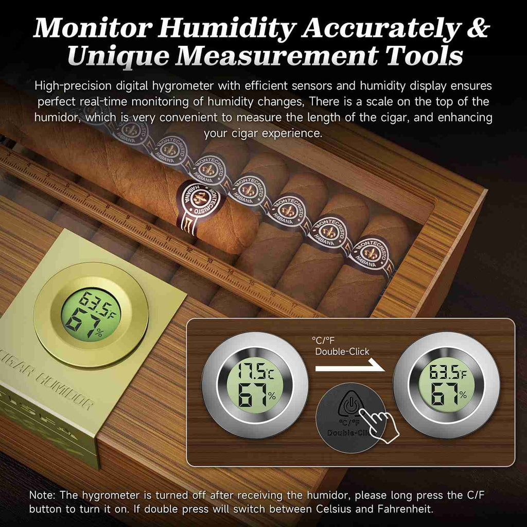 Glass-Top Desktop Humidor — 30 Count (B)