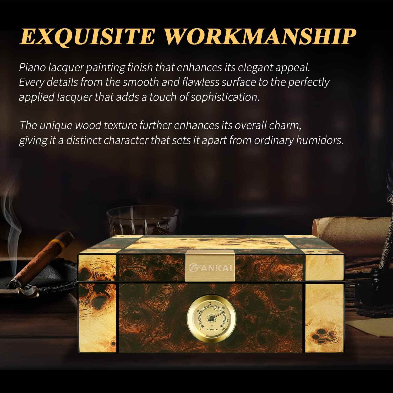 Piano Lacquer Desktop Humidor — 60 Count