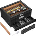 Glass-Top Desktop Humidor — 35 Count