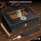 Glass-Top Desktop Humidor — 25 Count (D)