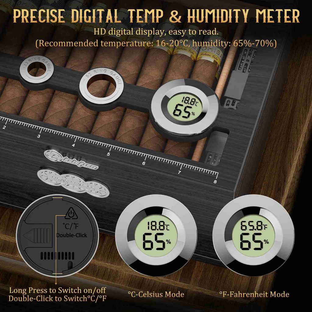 Glass-Top Desktop Humidor — 35 Count