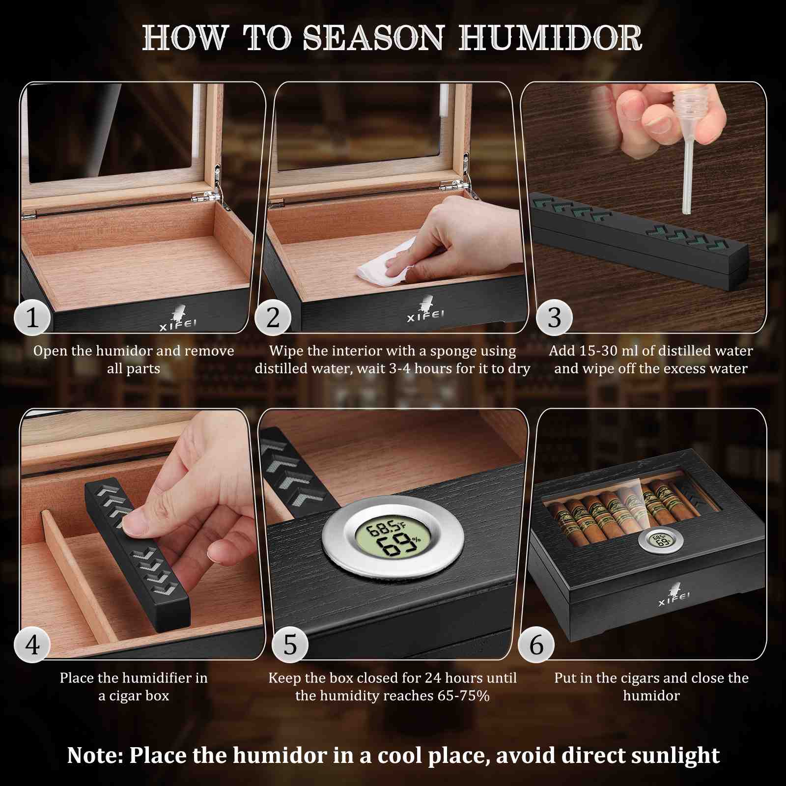 Glass-Top Desktop Humidor — 25 Count (C)