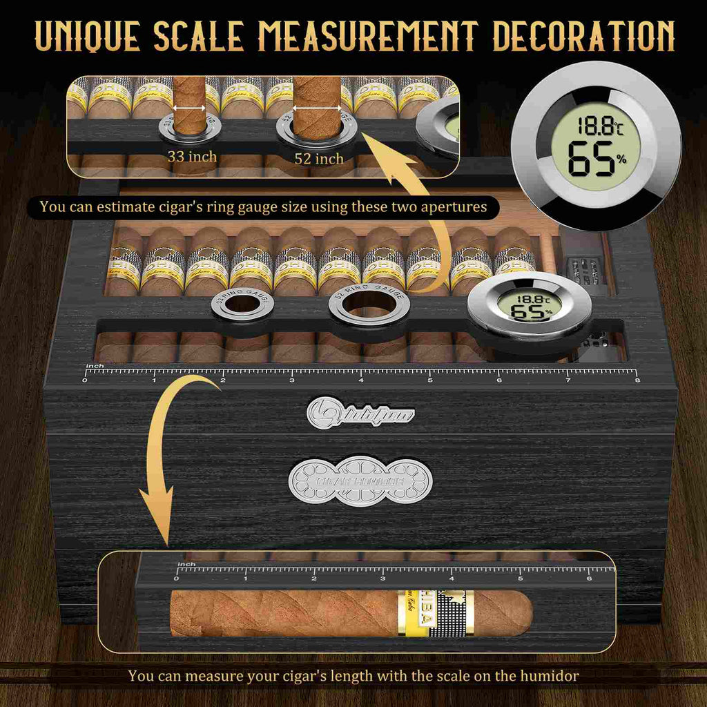 Glass-Top Desktop Humidor — 35 Count