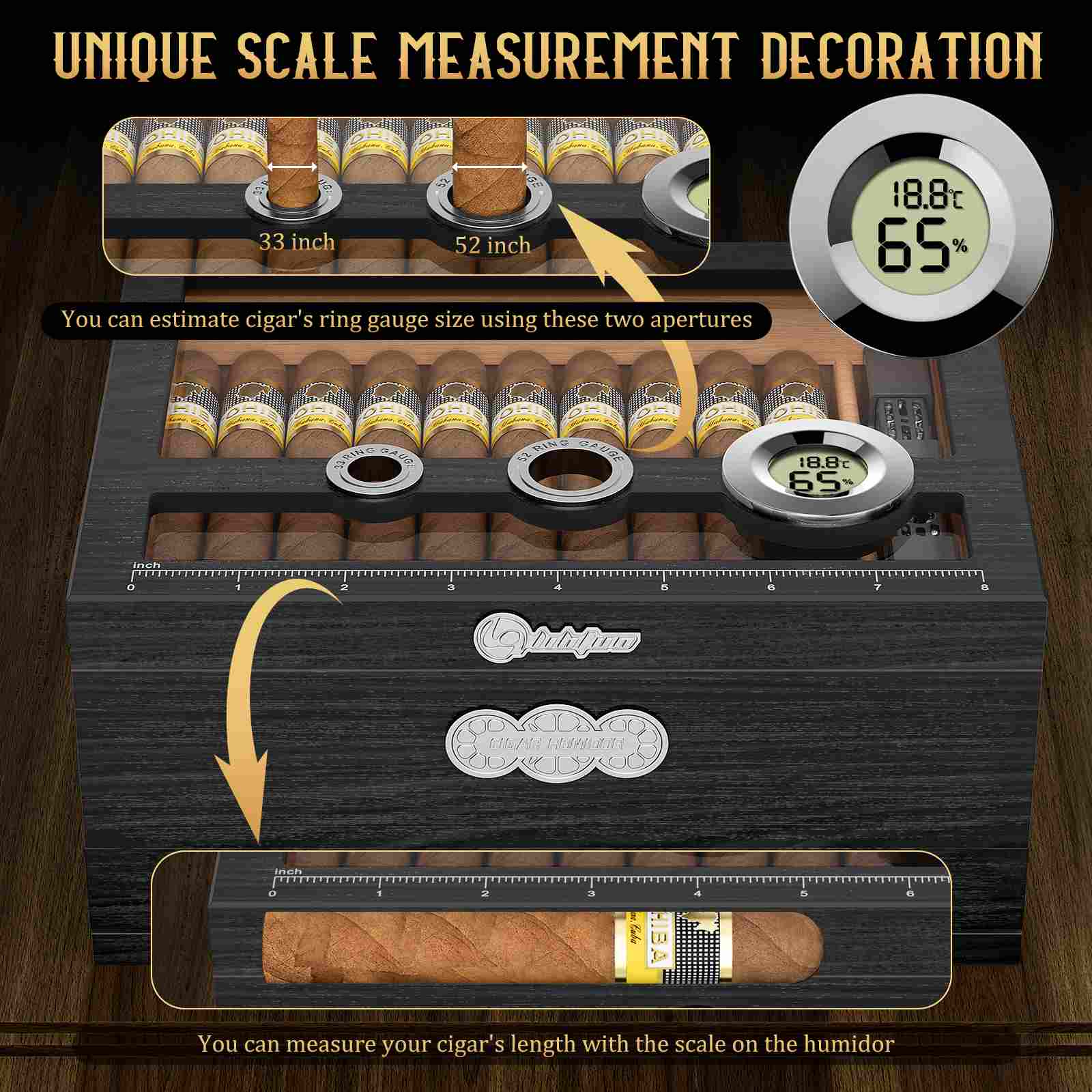 Glass-Top Desktop Humidor — 35 Count