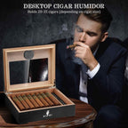 Glass-Top Desktop Humidor — 25 Count (D)