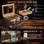 Glass-Top Desktop Humidor — 60 Count